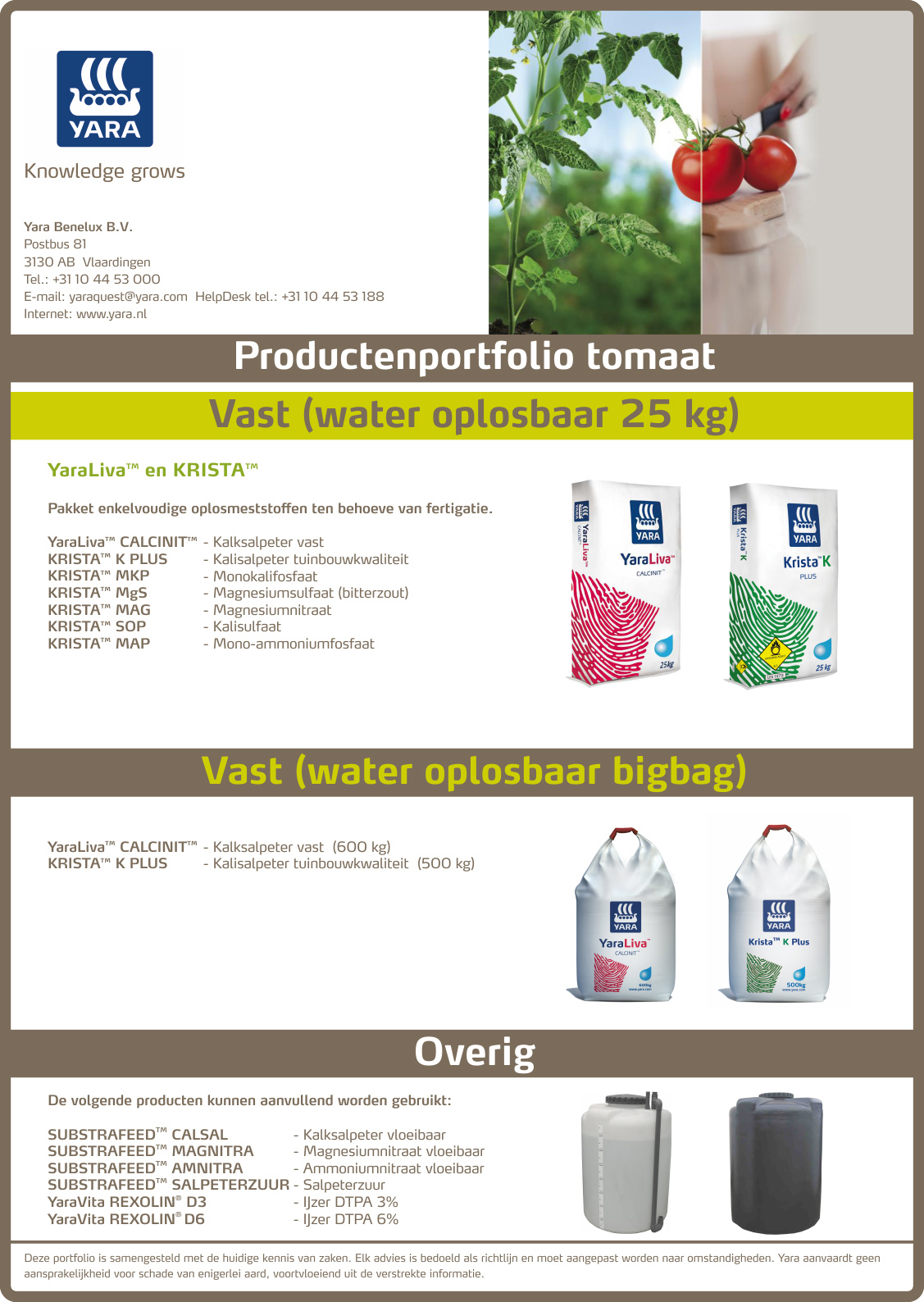 Tomaat vast bemestingsadvies